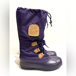 Vintage 80s Sorel Kaufman Made in Canada Purple  Snowlion Insulated Snow Boots